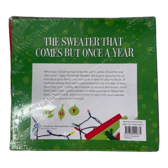 Publications International, Ltd. Ugly Christmas Sweater Shirt Make It Kit NEW - Picture 2 of 4